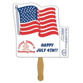 Flag Stock Shape Coupon Fan w/ Wood Handle